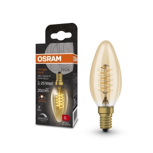 Lampa LED Vintage Osram 1906, E14, 3.4W, 250lm, Dimmabila, Sticla