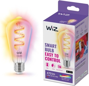 Lampa LED WiZ ST64, dimmabila, 16 milioane culori, control smart prin aplicatie