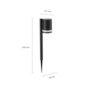 Lampa solara Philips Fyce, 1,5W, senzor de lumina, IP44, negru - Img 3