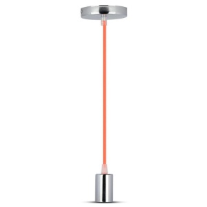 Lampa suspendata V-TAC VT-7338, E27, Crom, Portocalie, 60 mm