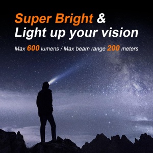 Lanterna frontala GRIFEMA cu 8 LED-uri, reincarcabila, 5 moduri de iluminare - Img 6