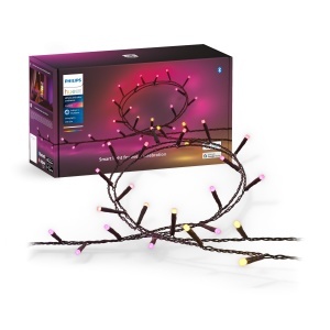 Lanterne LED Philips Hue Festavia, 250 Mini LED-uri, 20 m, Alb si Culoare
