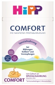 Laptele praf HiPP Comfort 4 x 600g, cu lactoza redusa, pentru colici si constipatie