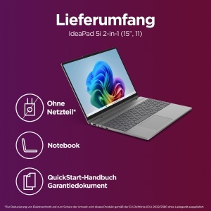 Laptop 2-in-1 Lenovo IdeaPad 5i, 15.3 Touch, Intel Core Ultra 7, 16GB RAM, 1TB SSD, Gri - Img 9