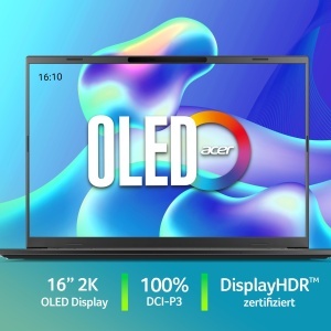 Laptop Acer Aspire 16 AI OLED A16-52M-55DS, 16GB RAM, 512GB SSD, Culoare Gri - Img 2