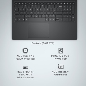 Laptop Dell Inspiron 15 3535 156 inch FHD AMD Ryzen 5 8GB RAM SSD 512GB Negru - Img 8