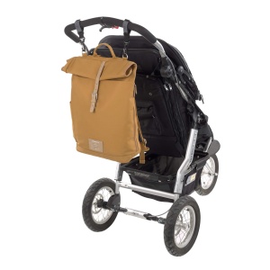 LASSIG Geanta de scutece, saltea de infasat, accesoriu pentru carucior, suport pentru sticle produs in mod durabil/GRE Rucsac Rolltop, galben (Curry) - Img 8