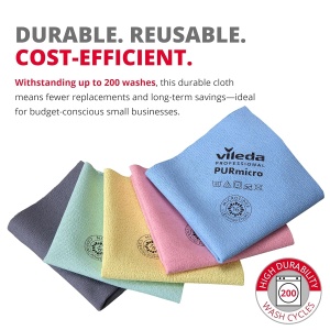 Laveta de curatare Vileda Professional PURmicro Active, 5 bucati, rosu, 38x35cm - Img 5