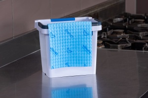 Laveta microfibra Vileda Professional Breazy albastra performanta antibacteriana - Img 4