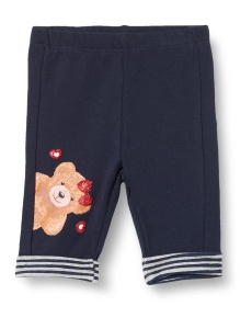 Leggings pentru fete Chicco, bleu, din bumbac elastic cu imprimeu - Img 1