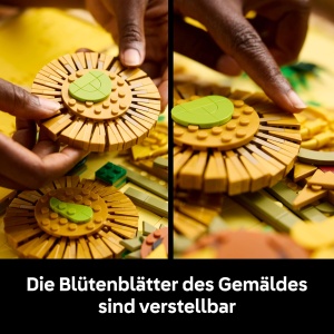 LEGO Art Vincent Van Gogh - Floarea-soarelui - Pictura 3D cu flori in miscare - Decoratiuni pentru sufragerie sau birou - Kit pentru adulti - Idee de  - Img 4