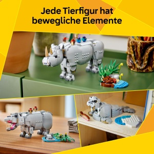 LEGO Creator 31171 Set 3-in-1 Animale Salbatice Nashorn Hipopotam Walrus - Img 3