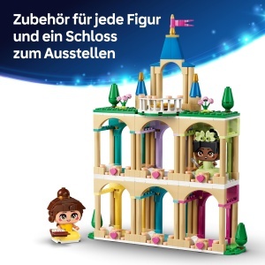 LEGO Disney Princess 43291 Castelul Mini-Printeselor Belle si Tiana 3 Etaje 358 Piese - Img 3
