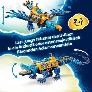 LEGO DREAMZzz 71512 Set 2-in-1 Krokodil U-Boot Transformabil 1107 Piese - Img 3