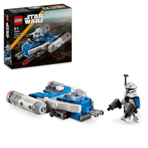 LEGO Star Wars Capitanul Rex Y-Wing Microfighter nava stelara de jucarie construibila cu caramizi de colectie idee cadou pentru baieti si fete cu vars