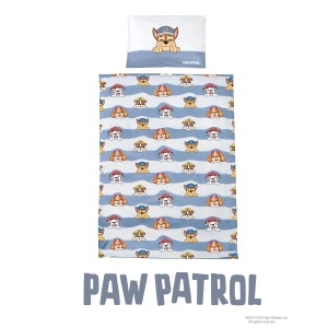 Lenjerie de pat pentru copii roba Paw Patrol 100 bumbac 100x135 cm albalbastru - Img 2