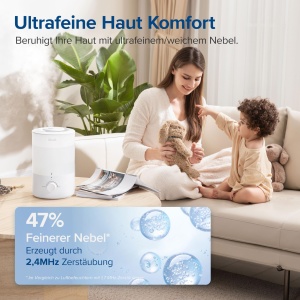 LEVOIT Umidificator cu umplere superioara 3L cu lumina de noapte, duza rotativa la 360 deg, umidificator sigur pentru masina de spalat vase, umidificator pentru camera linistita, difuzor de aroma 25H pentru dormitor Plante din camera copiilor Baby - Img 5
