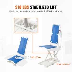 Lift electric pentru seniori VEVOR, inaltime ajustabila 77-507 mm, capacitate 140,6 kg - Img 3