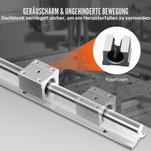 Linie de ghidare liniara VEVOR SBR20-1500mm cu 4 blocuri de alunecare - Img 4