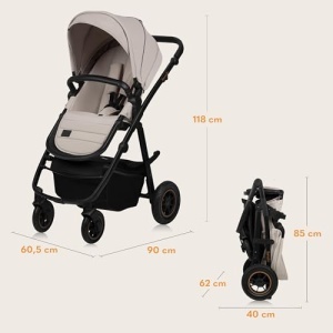 Lionelo Amber Plus 3 in 1 Carucior Multifunctional pentru Copii cu Roti 360deg si Protectie UPF50 - Img 13