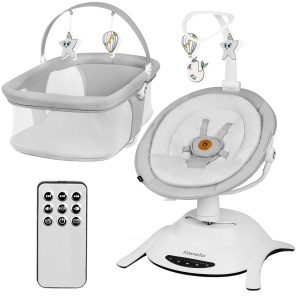 Lionelo Bella Set 2-in-1 Leagan Electric si Landou pentru Bebelusi 360deg 5 Viteze de Leganare