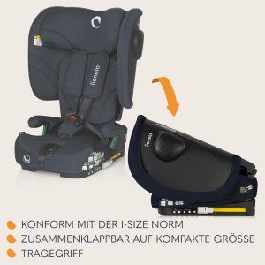 Lionelo Nelly i-Size Scaun Auto Pliabil ISOFIX 76-150 cm Siguranta R129 - Img 4