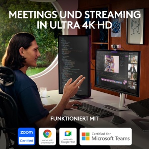 Logitech MX Brio Ultra HD 4K Webcam USB-C cu Microfoane Duale si Capac Protectie - Img 2