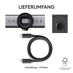 Logitech MX Brio Ultra HD 4K Webcam USB-C cu Microfoane Duale si Capac Protectie - Img 12