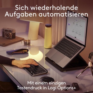 Logitech MX Keys Mini pentru Mac - Tastatura Wireless Minimalista pentru MacBook Pro, MacBook Air, iMac, iPad, Bluetooth, Taste Iluminate, USB-C, Tastare Lina, RO QWERTZ - Gri - Img 5