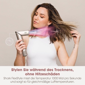 Luftstyler si Haartrockner Shark FlexStyle HD426SLEU, 3 in 1, 1000W, Champagner - Img 4