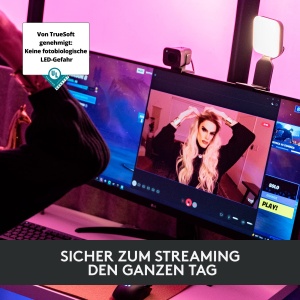 Lumina de streaming LED Logitech for Creators Litra Glow Premium cu TrueSoft - Pentru conferinte video, intalniri Zoom, suport reglabil si control al aplicatiilor desktop pentru PC/Mac - Graphite - Img 5