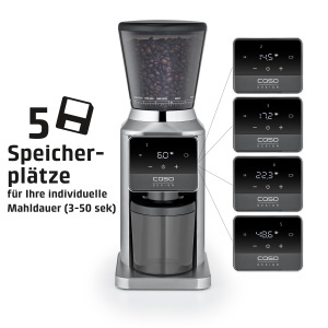 M grinder de cafea CASO BaristaChef Inox Pro, putere 180W, inox, 34 setari de macinare - Img 3