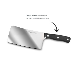 Macheta Lacor 39018, otel inoxidabil, maner ergonomic, lama 17 x 8 cm, negru - Img 4