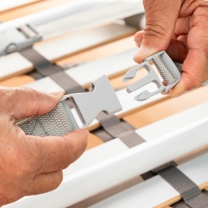Maner ergonomic pentru pat InnovaGoods inaltime reglabila 45-55 cm curele ajustabile portabil alb - Img 3