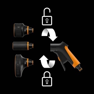 Maner pistol pulverizator Fiskars 1065490, ergonomic, universal, negruorange - Img 4