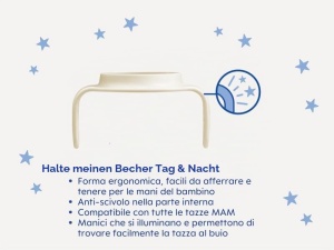 Manere pentru Biberon MAM Hold My Bottle Day Night, Ergonomice, Rutschfest, Culoare Neutrala - Img 4