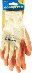 Manusi de lucru Goodyear din bumbac si latex, marimea 9, alborange - Img 3