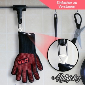 Manusi Grill Hitzebestande NutriChef, 800 C, Rosii, LXL - Img 6