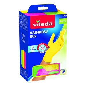 Manusi Vileda Rainbow Nitril ML Set 80 Bucati Multicolore Rezistente