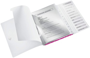 Mapa de organizare Leitz 46340023, 12 compartimente, PP, roz metalic - Img 3