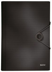 Mapa de proiect Leitz 45791095, PP A4, neagra, 5 compartimente extensibile
