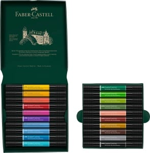 Marker Dual Faber-Castell 162020, 20 culori, pensula si varf fin - Img 3