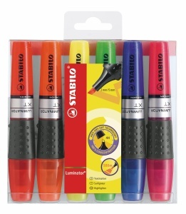 Marker Text STABILO LUMINATOR, 6 culori, tehnologie Anti-Dry-Out