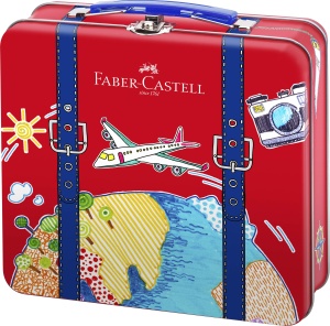 Markere Faber-Castell Connector, 40 culori, cutie metalica