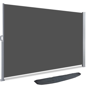 Markiza laterala extensibila VOUNOT pentru balcon, gradina si terasa, 140 x 300 cm, gri