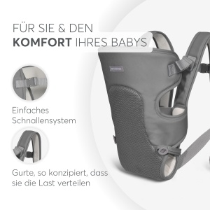 Marsupiu ergonomic KikkaBoo Myra 3 pozitii de purtare gri pana la 9 kg - Img 3