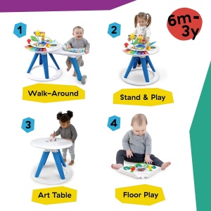 Masa de joaca Baby Einstein Around We Grow 4-in-1, cu muzica si lumini, 15 jucarii - Img 2
