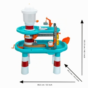 Masa de joaca cu apa Theo Klein Aqua Action Lighthouse XXL Interactiva, 2 etaje, pentru copii de la 3 ani - Img 4