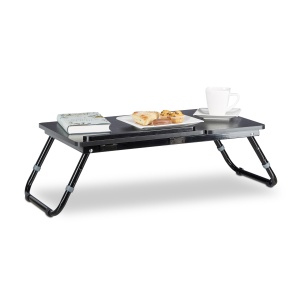 Masa pentru laptop Relaxdays, 40 x 75 x 35 cm, ajustabila, neagra - Img 3