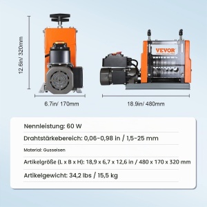 Masina de Abisolat VEVOR BXJDD60, 60W, 7 Canale, ghidaje metalice - Img 7